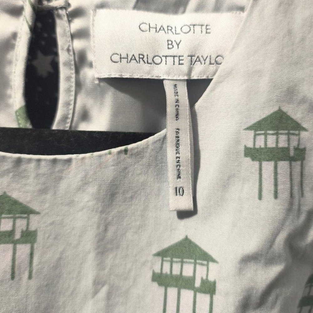 Anthropologie Charlotte By Charlotte Taylor Pagoda Print Fit N Flare Dress - Picture 5 of 8